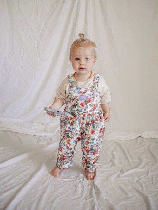 Bowie Bubble Overall - Floral Denim - Mama & Ivy