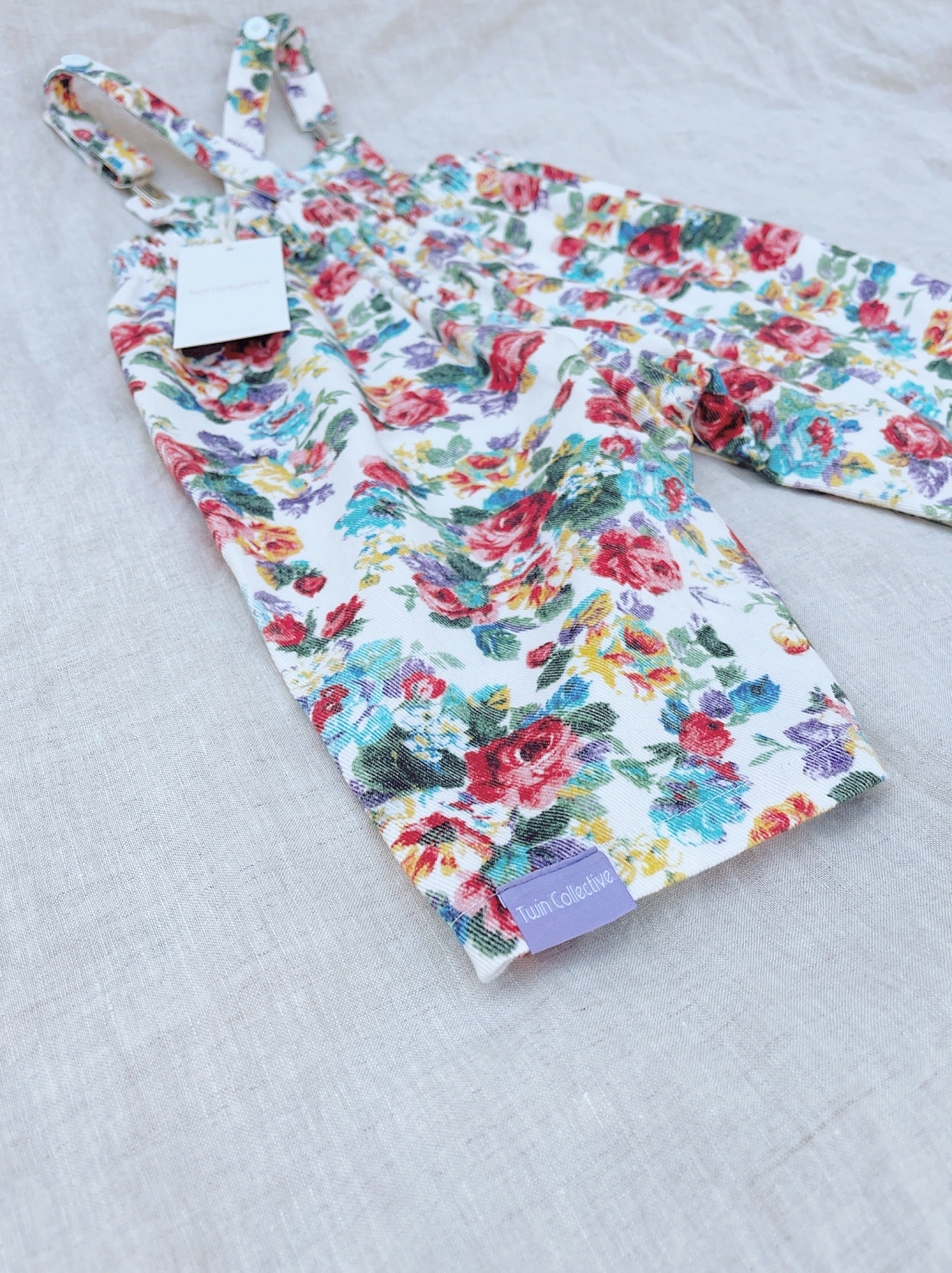 Bowie Bubble Overall - Floral Denim – Mama & Ivy